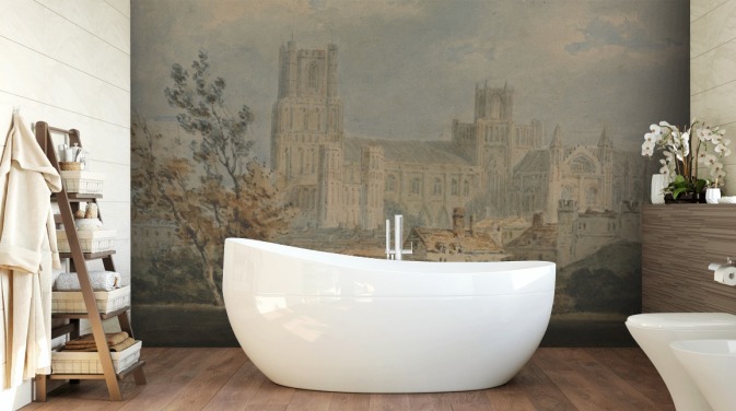 fine art wall mural called View of Ely Cathedral by J. M. W. Turner for bedrooms and living rooms