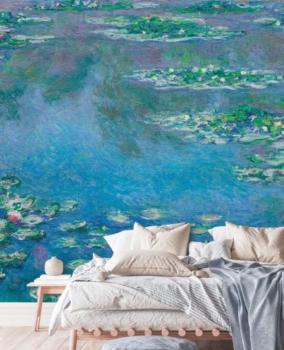 fine art wall mural called Water Lilies by Claude Monet for bedrooms and living rooms fine art wall mural called Water Lilies by Claude Monet for bedrooms and living rooms