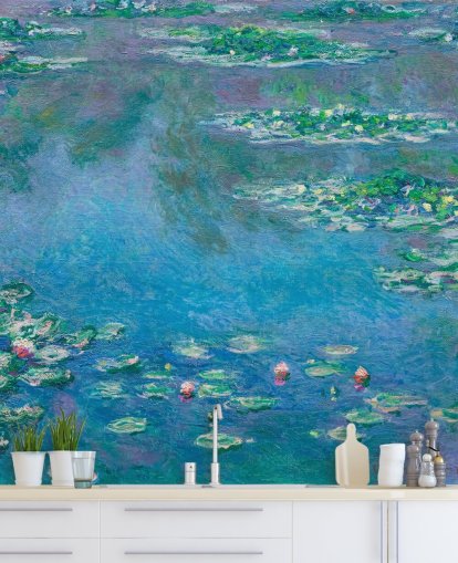 konstväggmålning som heter Näckrosor av Claude Monet för sovrum och vardagsrum konstväggmålning som heter Näckrosor av Claude Monet för sovrum och vardagsrum