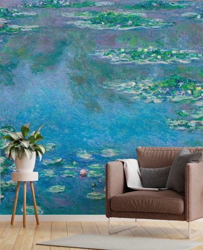 Kunsttapete namens Water Lilies von Claude Monet für Schlafzimmer und Wohnzimmer Kunsttapete namens Water Lilies von Claude Monet für Schlafzimmer und Wohnzimmer