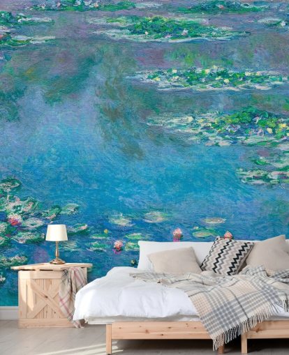 fine art muurschildering genaamd Water Lilies van Claude Monet voor slaapkamers en woonkamers fine art muurschildering genaamd Water Lilies van Claude Monet voor slaapkamers en woonkamers