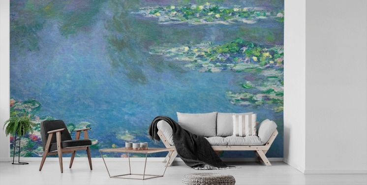 kunstveggmaleri kalt Vannliljer av Claude Monet for soverom og stuer