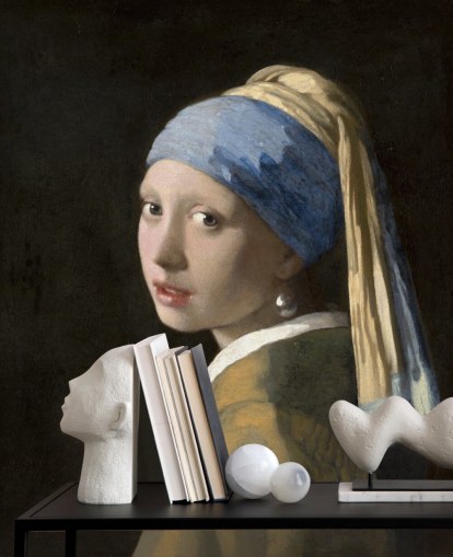 papier peint mural d'art intitulé Girl with a Pearl Earring de Vermeer pour les chambres, les salons et les cuisines papier peint mural d'art intitulé Girl with a Pearl Earring de Vermeer pour les chambres, les salons et les cuisines