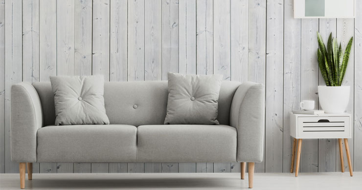 white paneled room in minimalist style living room