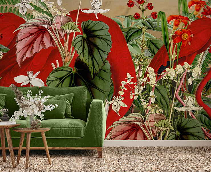 Colorful Tropical Banana Leaves Self Adhesive Wallpaper Murals