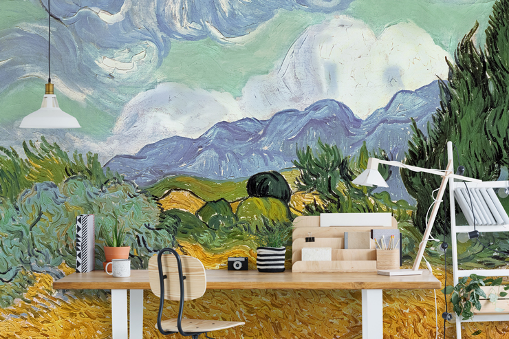 van gogh customisable wall mural for home office