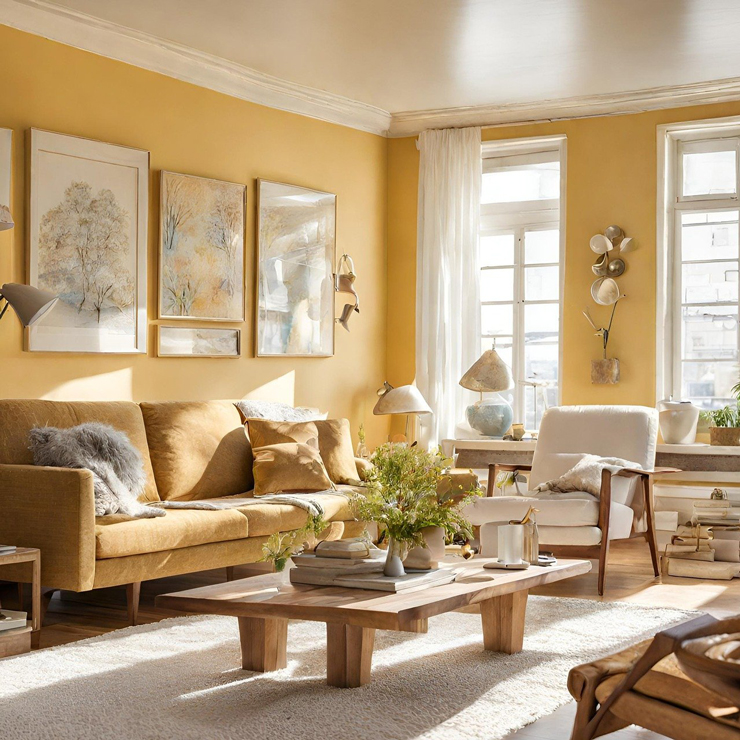 yellow living room 