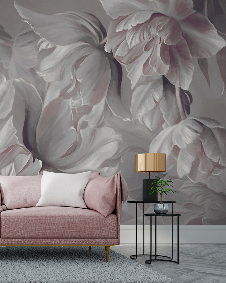 Big Tulips Floral Wallpaper mural for living rooms