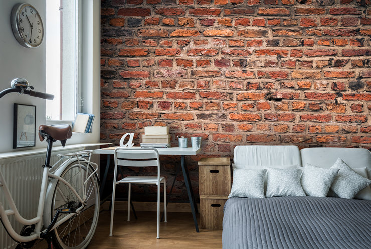 exposed brick wallpaper mural called Brick Wall for men's bedrooms