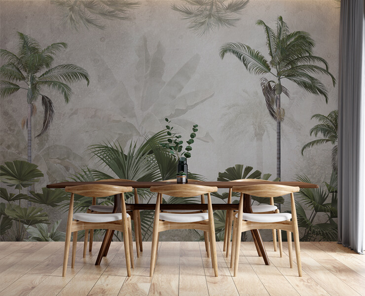 giant wilds mural for biophilic dining rooms