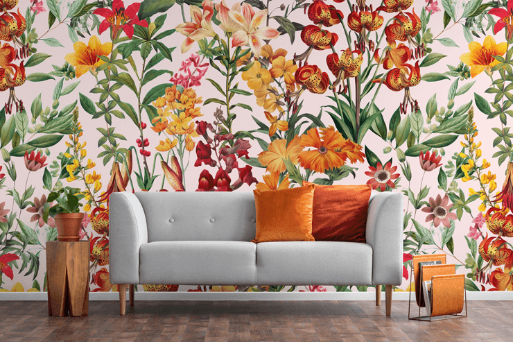 bright floral wallpaper called Dreamy Summer Flowers