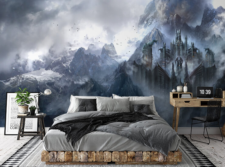 Skyrim wallpaper mural called Dragonstone for gamer's bedrooms