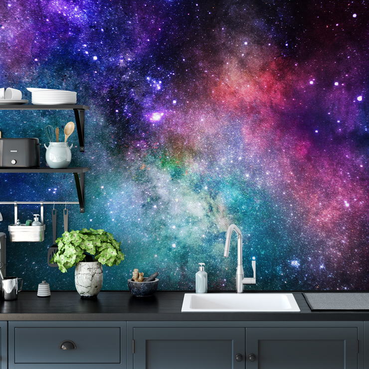 Colourful Nebula wallpaper mural for kitchens