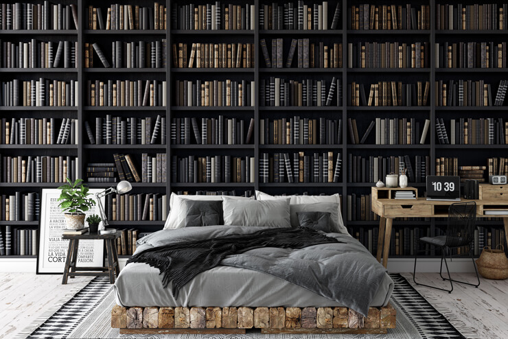 black bookshelves faux decor for bedrooms