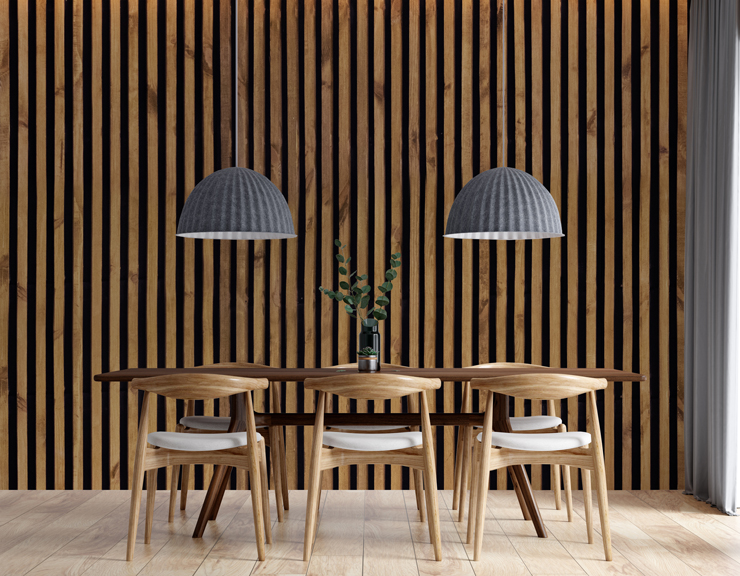 wood panel effect for colour drenching dining room