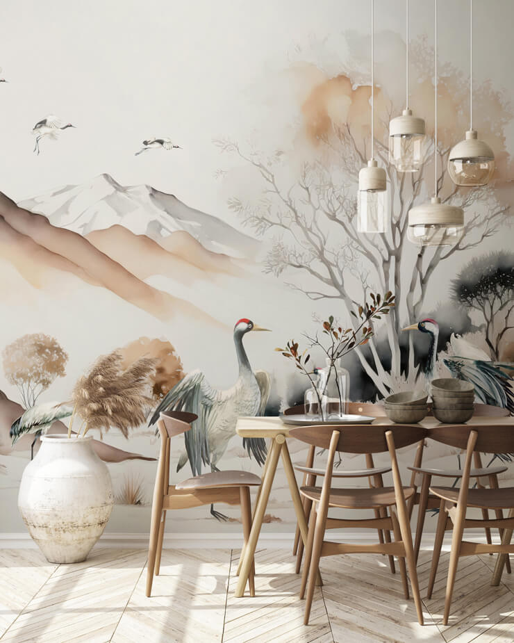 hokkaido crane dance wallpaper mural for 2025