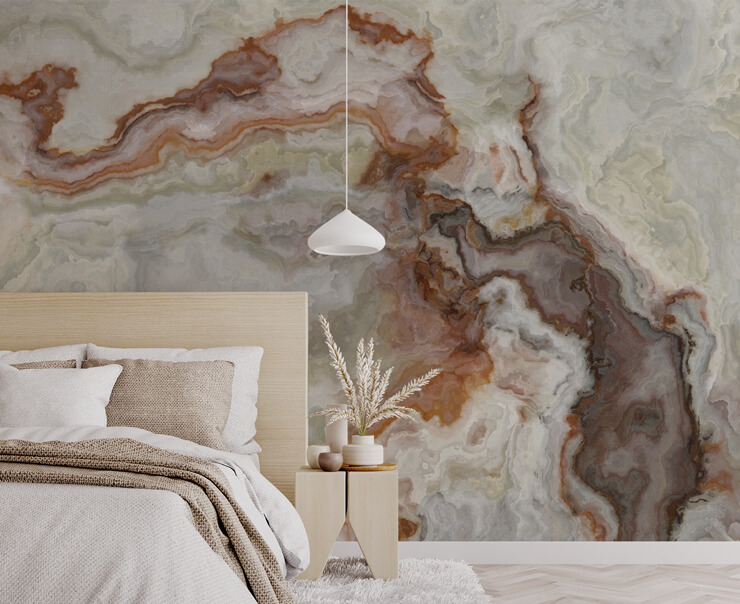 neutral marble wall mural for bedrooms