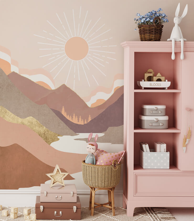 salmon vista wallpaper mural for bedrooms