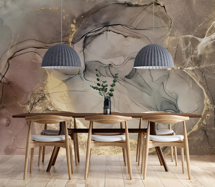 dark beauty wallpaper mural for dining rooms