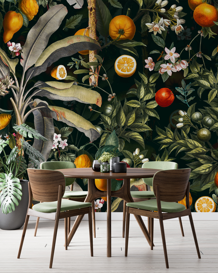 fruit forest wallpaper mural for unusual home decor in 2025