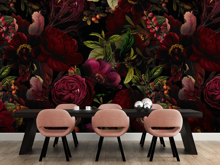 moody maroon by uta naumann wall mural