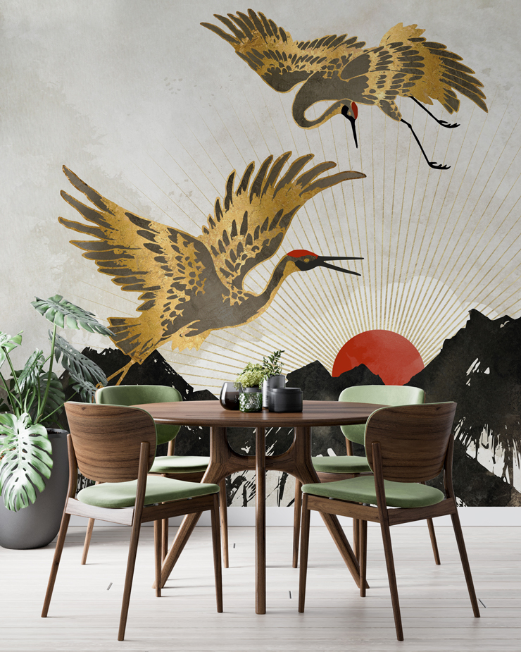 elegant flight ii wall mural for dining rooms