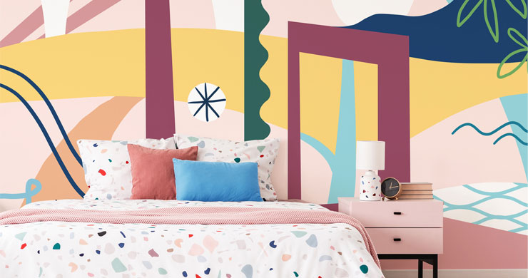 vibrant 80s wallpaper decor is back