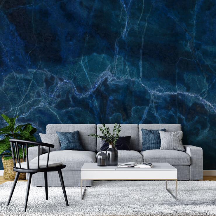 navy marble wallpaper mural for a living room in winter navy marble wallpaper mural for a living room in winter