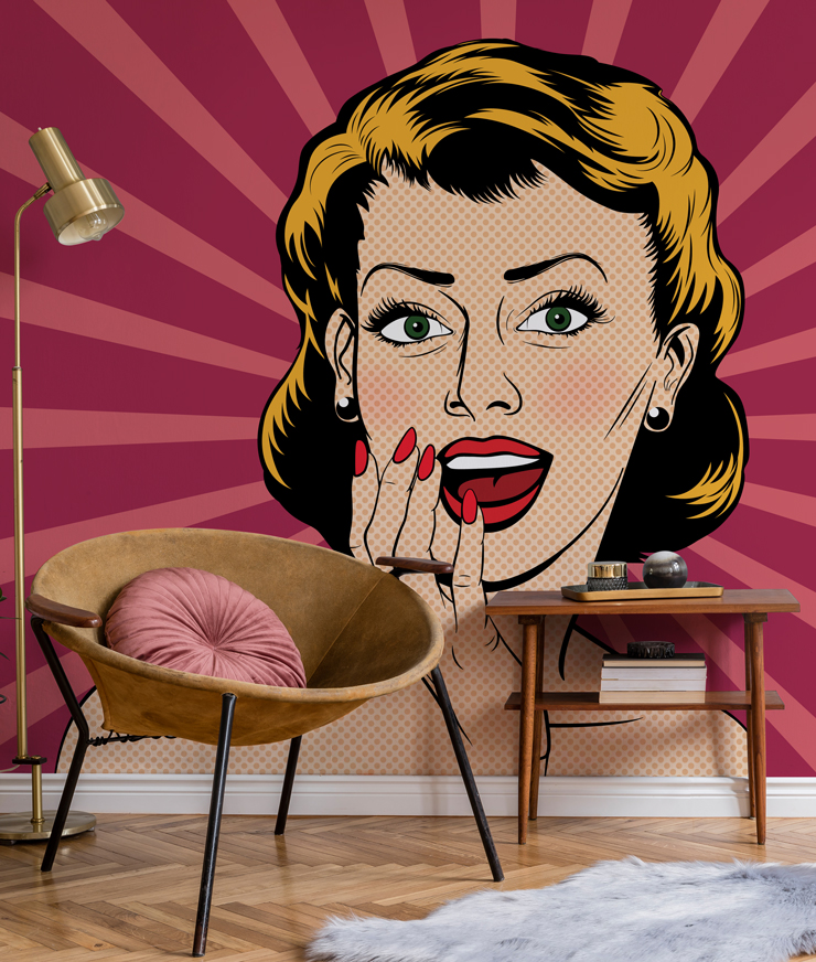 pop art wallpaper mural for a cozy living room pop art wallpaper mural for a cozy living room