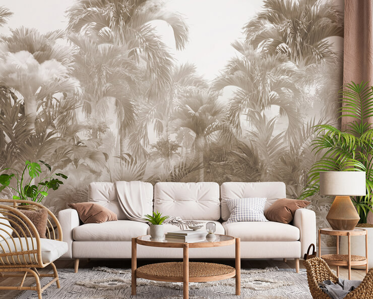 seeing in sepia jungle wallpaper mural for lounge decor seeing in sepia jungle wallpaper mural for lounge decor