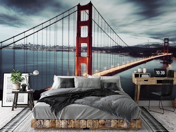 san francisco golden gate bridge wallpaper mural in bedroom decor san francisco golden gate bridge wallpaper mural in bedroom decor