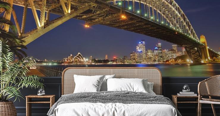 customisable sydney wall mural in a bedroom customisable sydney wall mural in a bedroom