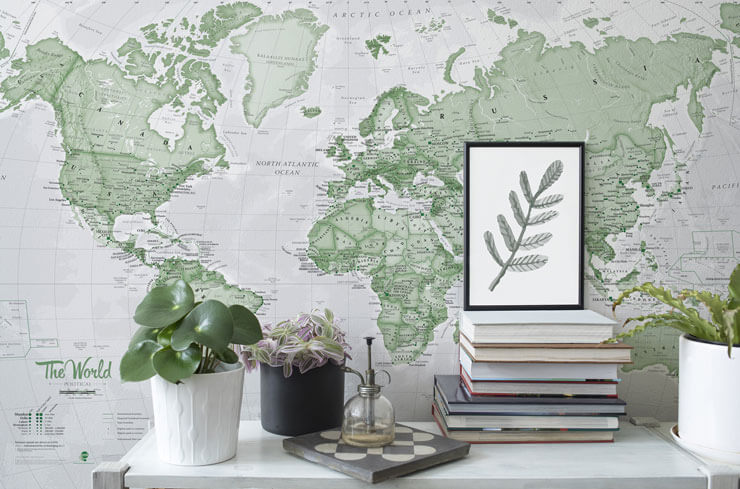 world political green removable world map wall mural for rented homes world political green removable world map wall mural for rented homes