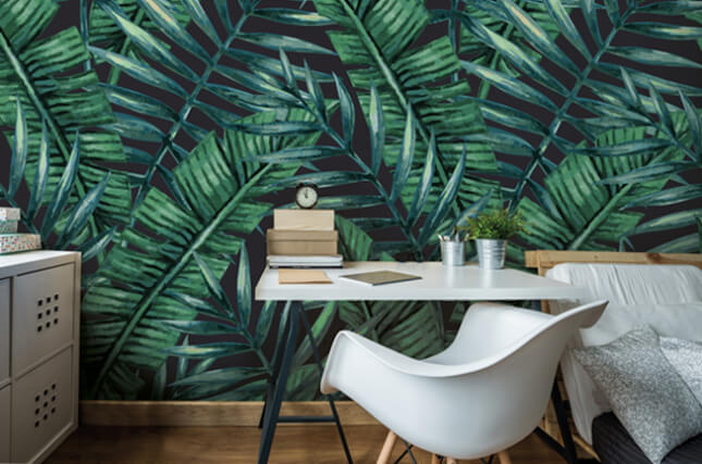 Modern tropical leaves  Wall Mural PVC free Wall Covering  Wall Murals  Wall Paper Decor Home Decor  BestOfBharat