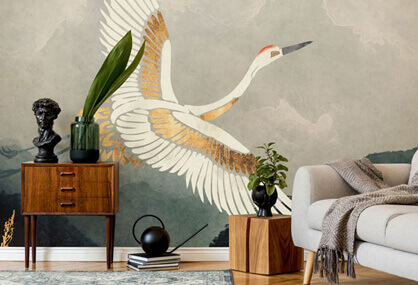 Buy Vintage Removable Wall Mural With Rural Landscape Peel and Online in  India  Etsy