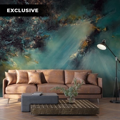 abstrakt Alison Johnson veggmaleri i en stue