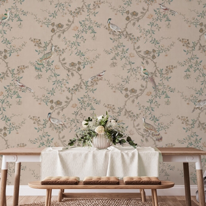 vintage bloomery dekor veggmaleri i en spisestue