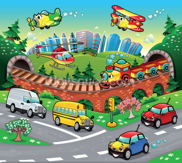 Cartoon Road Wallpaper | Wallsauce EU