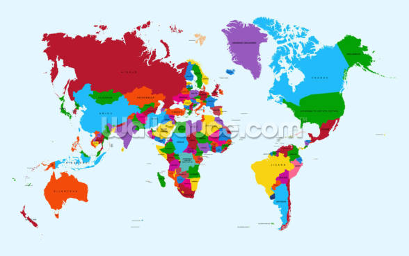 Colour Map of the World Wallpaper | Wallsauce EU