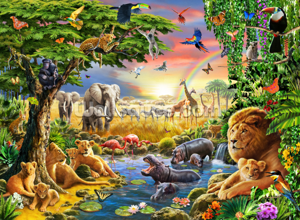 Waterhole Wall Mural | Wallsauce US