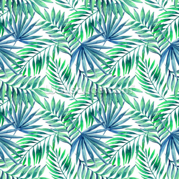 Blue Green Palms Wallpaper | Wallsauce AU