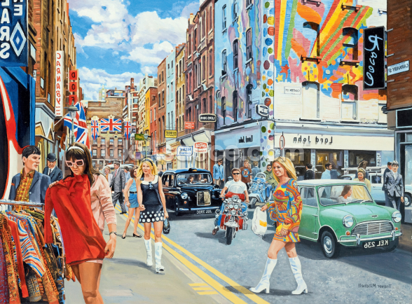 Carnaby Street in the 60s Wallpaper | Wallsauce US