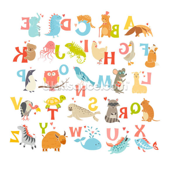 Cute Zoo Alphabet Wallpaper Mural | Wallsauce UK