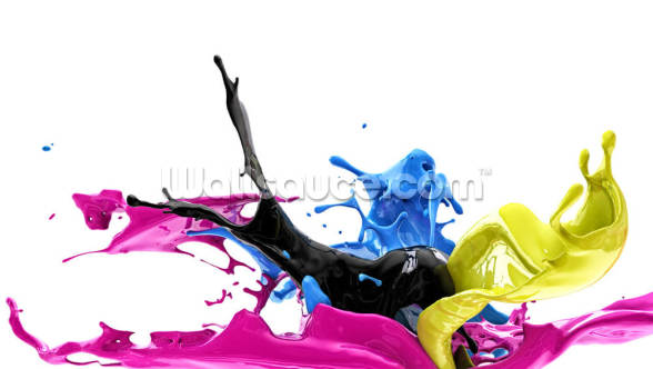 Color Splash CMYK Wallpaper Mural | Wallsauce AU