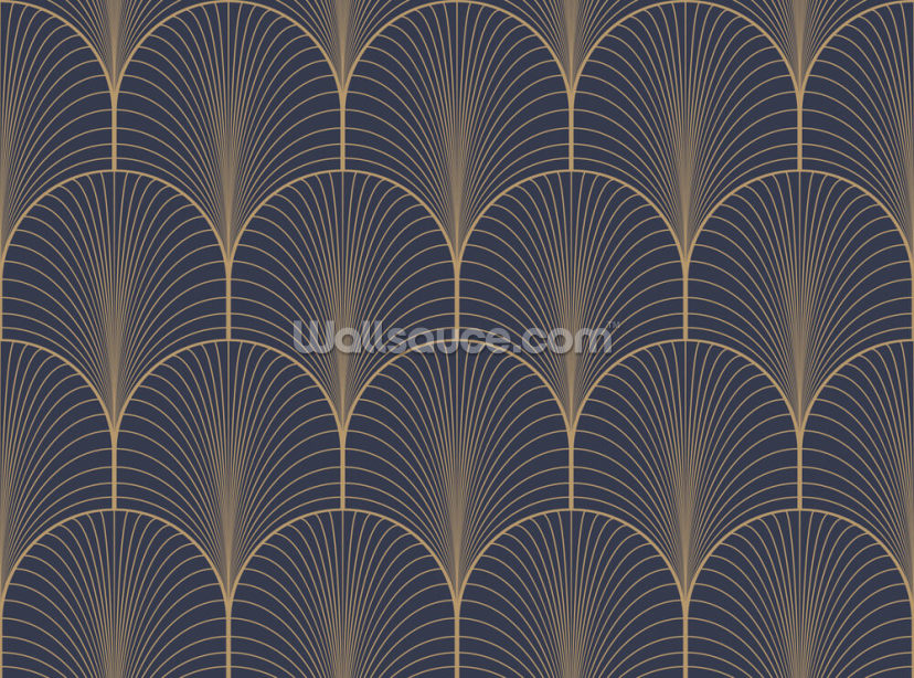 Vintage tan blue and brown seamless art deco wallpaper pattern vector Vintage tan blue and brown seamless art deco wallpaper pattern vector