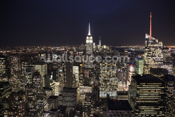 Empire State Building At Night Wall Mural Wallsauce Ae