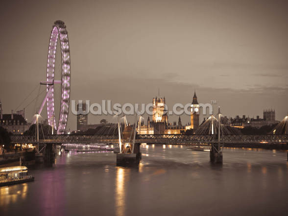 London Eye Bei Nacht Fototapete Wallsauce De