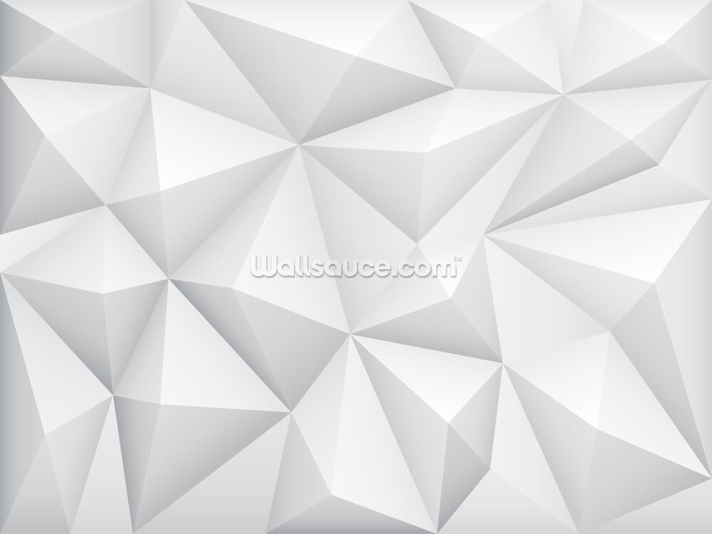 White Triangles Wallpaper Mural | Wallsauce US
