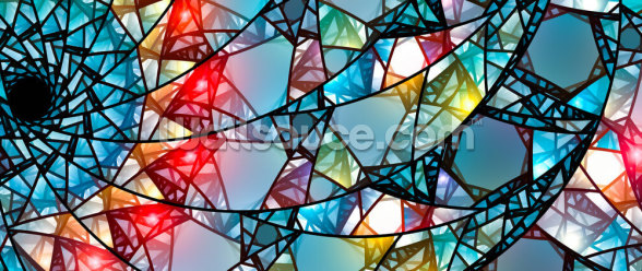 Glowing Stained Glass Wall Mural | Wallsauce US