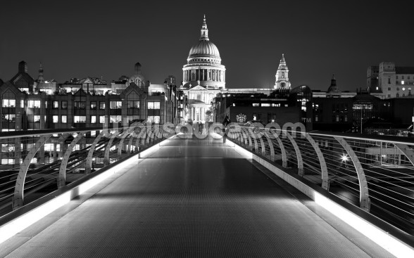 Millenium Bridge Black & White Wallpaper | Wallsauce AU